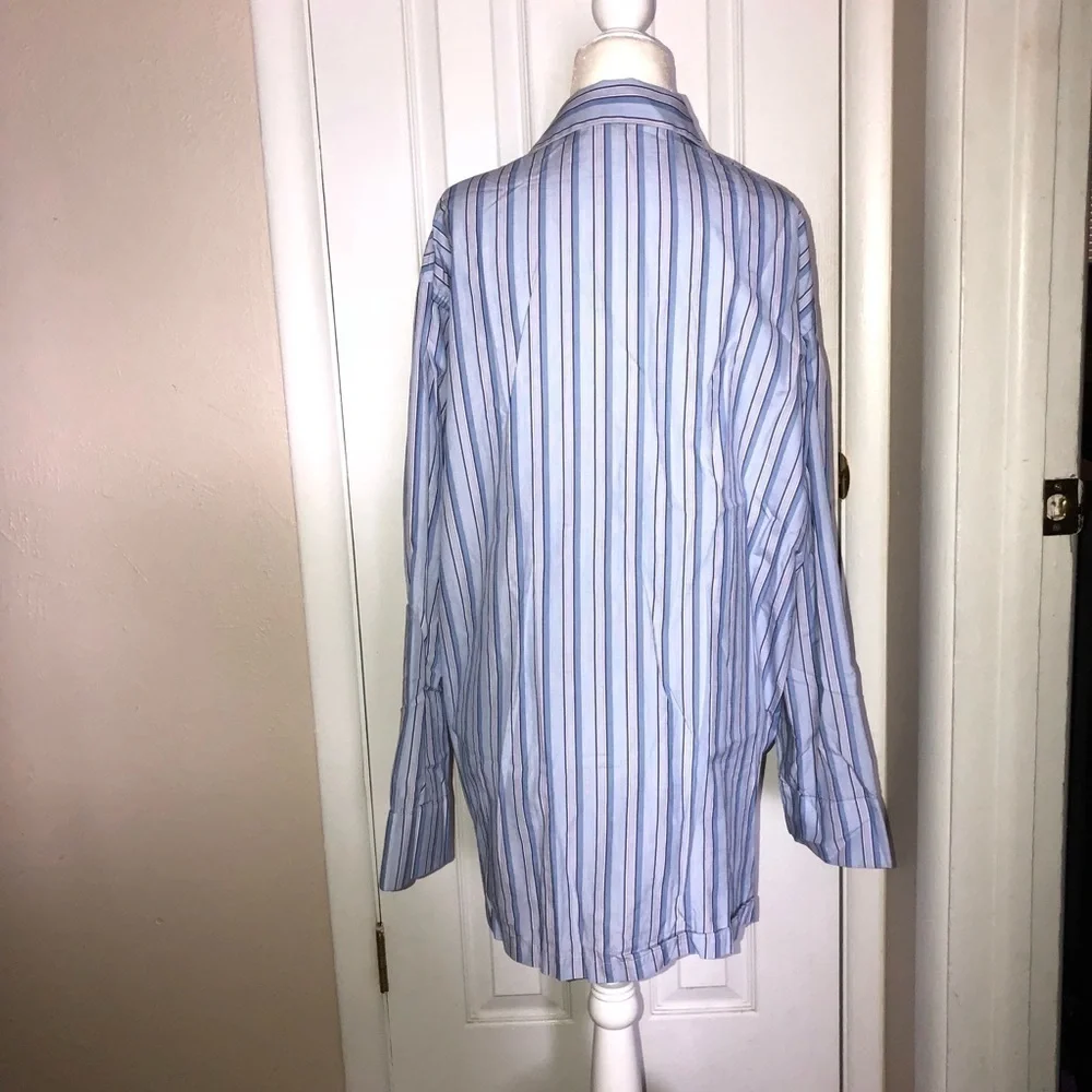 POLO RALPH LAUREN Long Sleeve Button Sleep Shirt Sz S